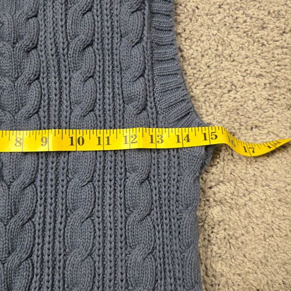 Women’s American Eagle Cable Knit Sleeveless sweater vest  size small Blue - Picture 6 of 7